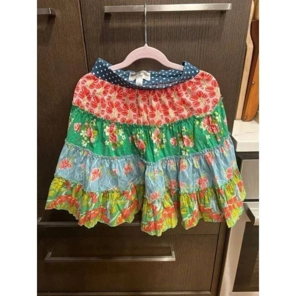 Matilda Jane Main Street Tiered‎ Skirt Size 4 Good Hart Main Street